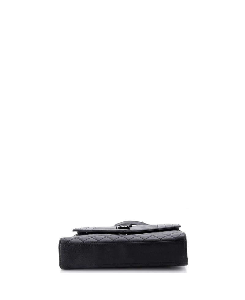 Pre-Owned Saint Laurent Medium Classic Monogram Envelope Satchel Mixed Matelasse Leather