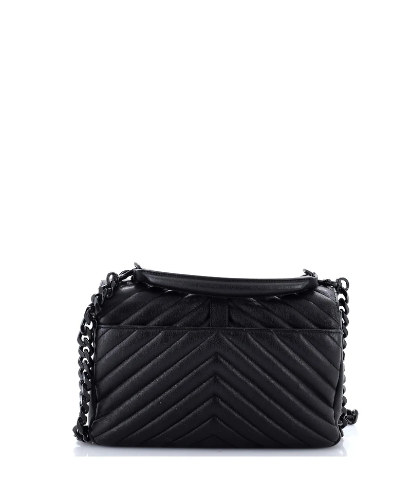 Pre-Owned Saint Laurent Medium Classic Monogram College Bag Matelasse Chevron Leather
