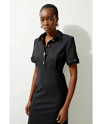 Karen Millen Women's Techno Shirt Dress With Hardware