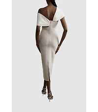 Karen Millen Women's Asymmetric Strap Knit Midi Dress