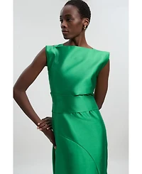 Karen Millen Women's Satin Twill Draped Maxi Dress