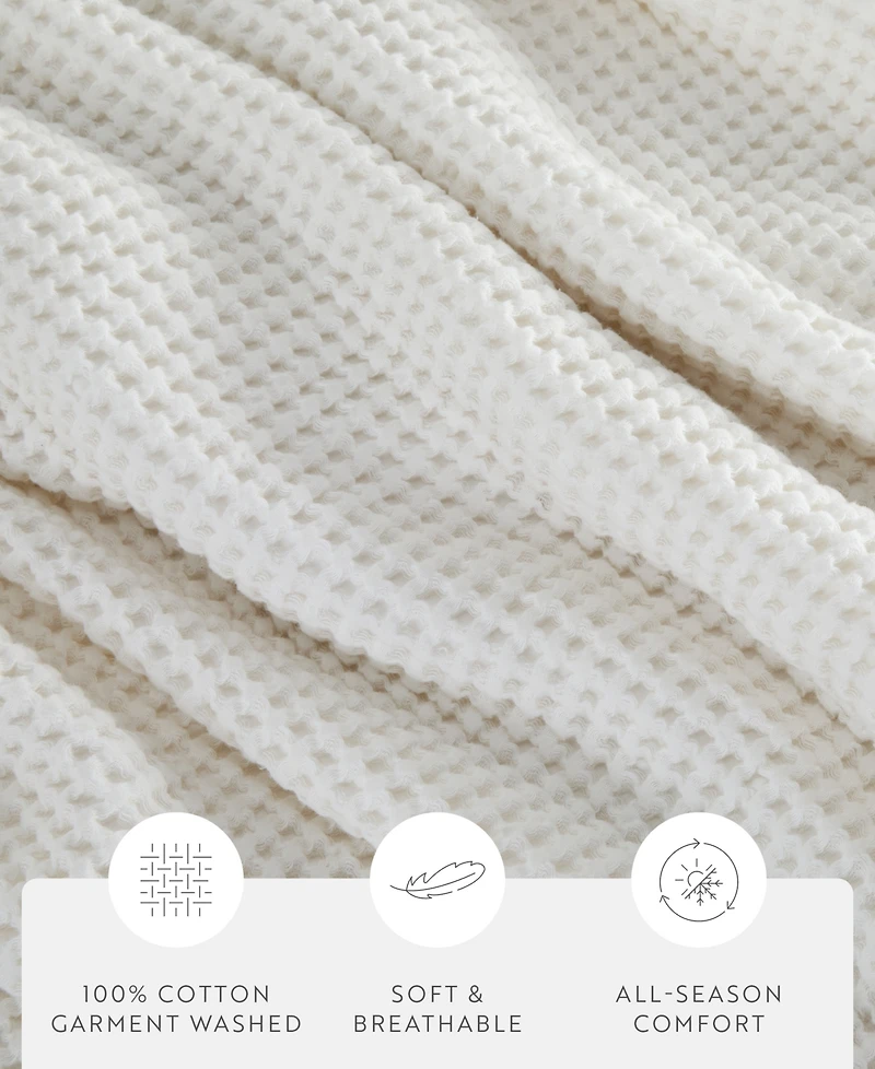 ienjoy Home Waffle Weave Cotton Blanket, King/California King