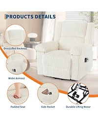 gaomon Heat and Massage,Electric Lift Plush Recliner with Soft Padded Seat,Back Support and Armrests,Designed for The Elderly