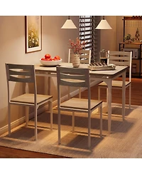 gaomon 5 Piece Dining Table Set, Industrial Style Dining Table and Chairs Set for 4, Kitchen Table Set for Dining Room