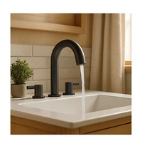 Busdays 8 Inch Widespread Lavatory Faucet 2 Handle 3 Hole 360 Degree Spout Vanity Pop Up Drain