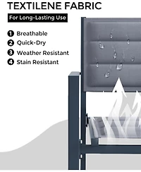 gaomon 2-Piece Stacking Dining Chairs- Lightweight Aluminum Textile Fabric for Patio Deck Bistro