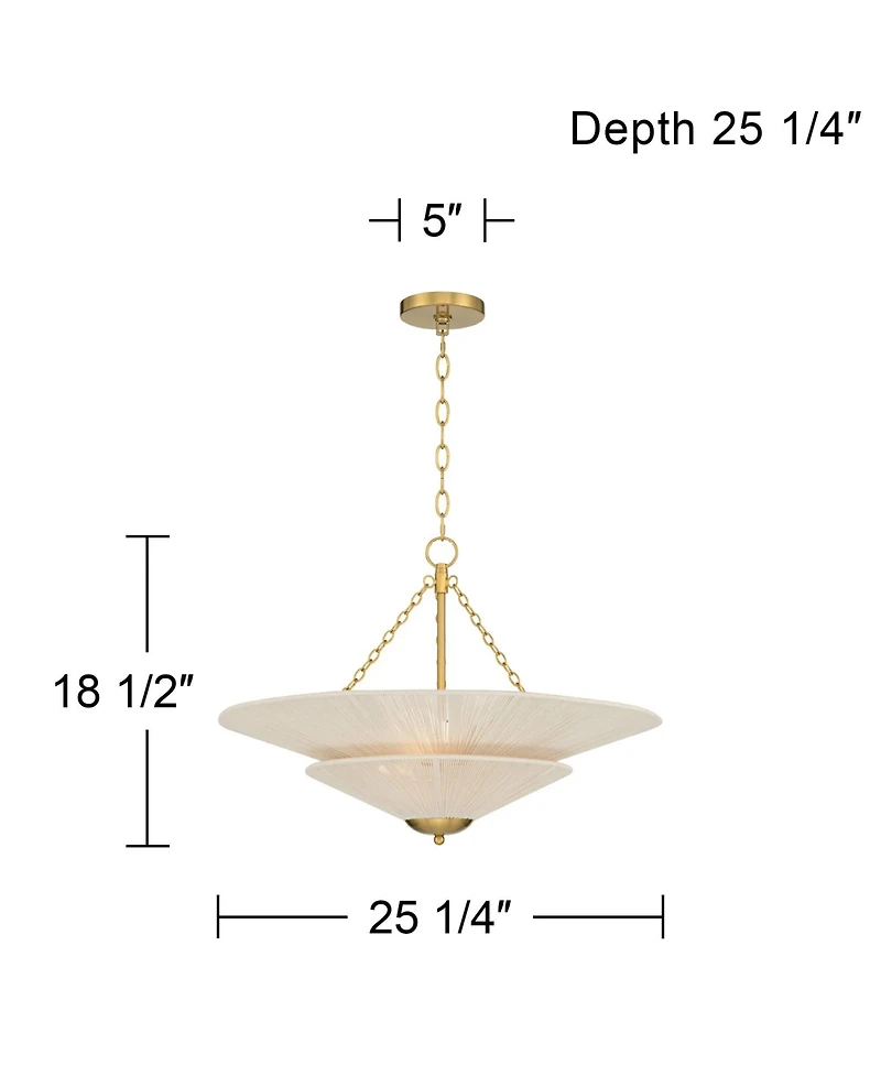 Possini Euro Design Griner Burnished Brass 3-Light Rope Chandelier