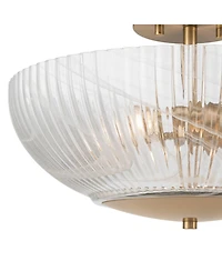 Possini Euro Design Molini Wide Warm Brass Bowl 3-Light Ceiling Light