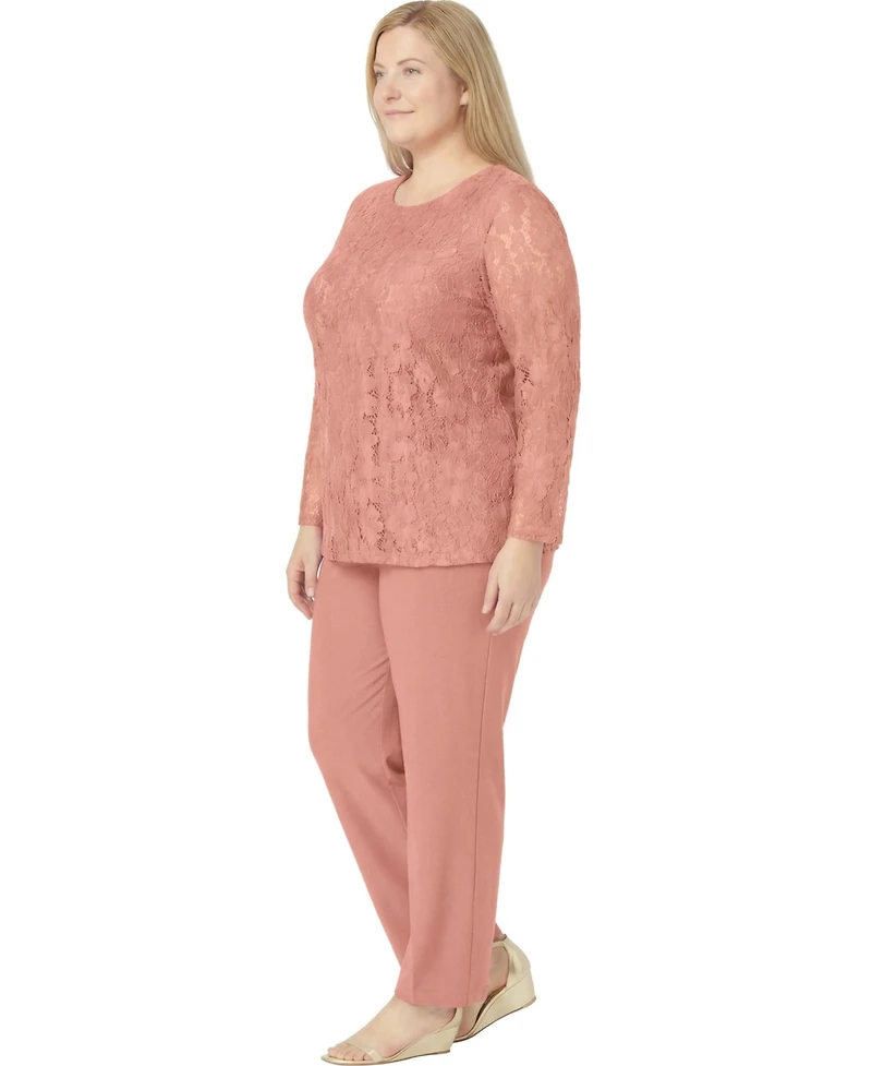 Woman Within Women's Within 3-Piece Lace Jacket/Tank/Pant Set