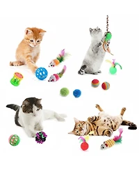 Aronkl 23 Cat Toys Set for Indoor Cats Interactive Tunnel Teaser Wand Balls Kitten Play Kit