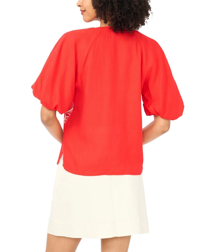 Vince Camuto Women's Split V-Neck Top