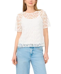 Vince Camuto Women's Short-Sleeve Crewneck Blouse