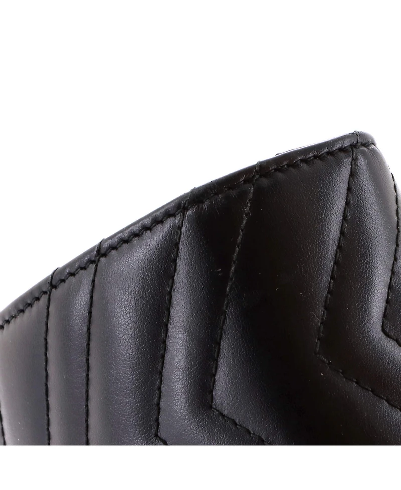 Pre-Owned Gucci Mini Gg Marmont Chain Wallet Matelasse Leather