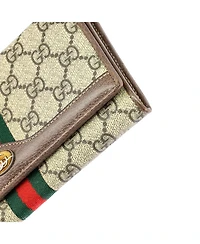 Pre-Owned Gucci Ophidia Chain Wallet Gg Coated Canvas