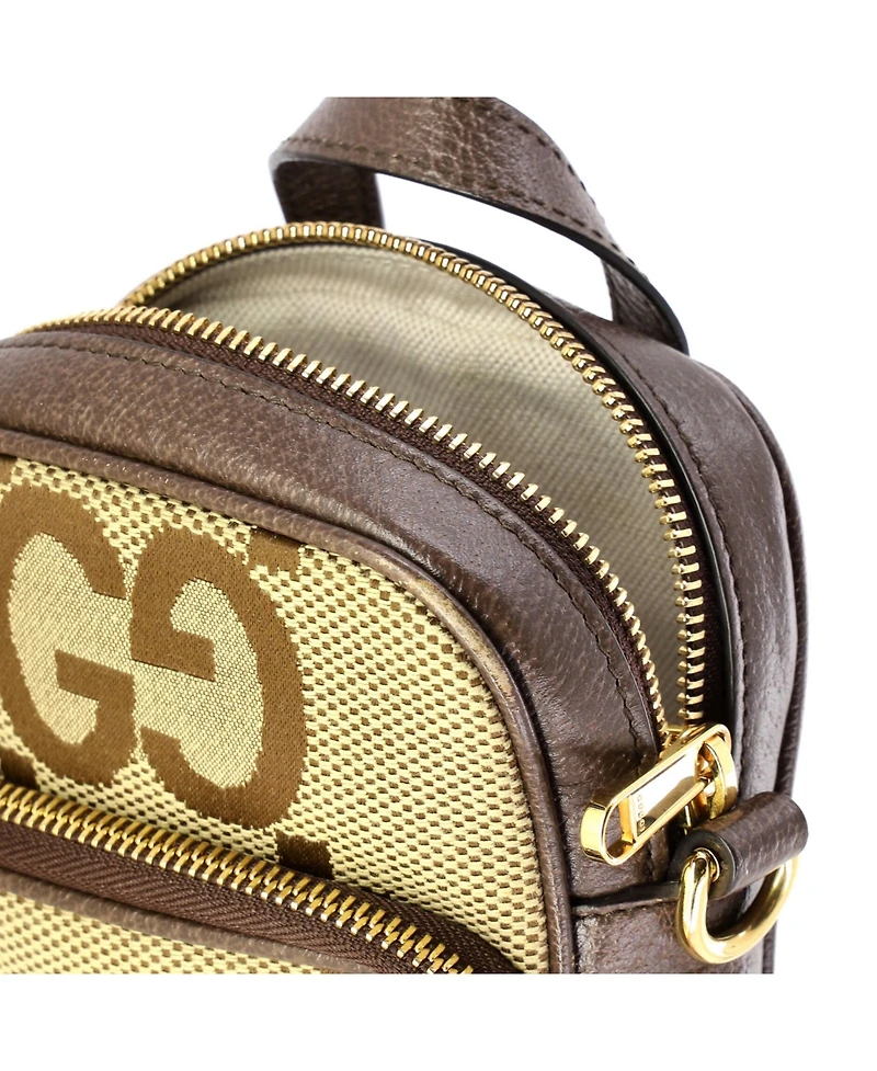 Pre-Owned Gucci Mini Front Pocket Web Crossbody Bag Jumbo Gg Canva