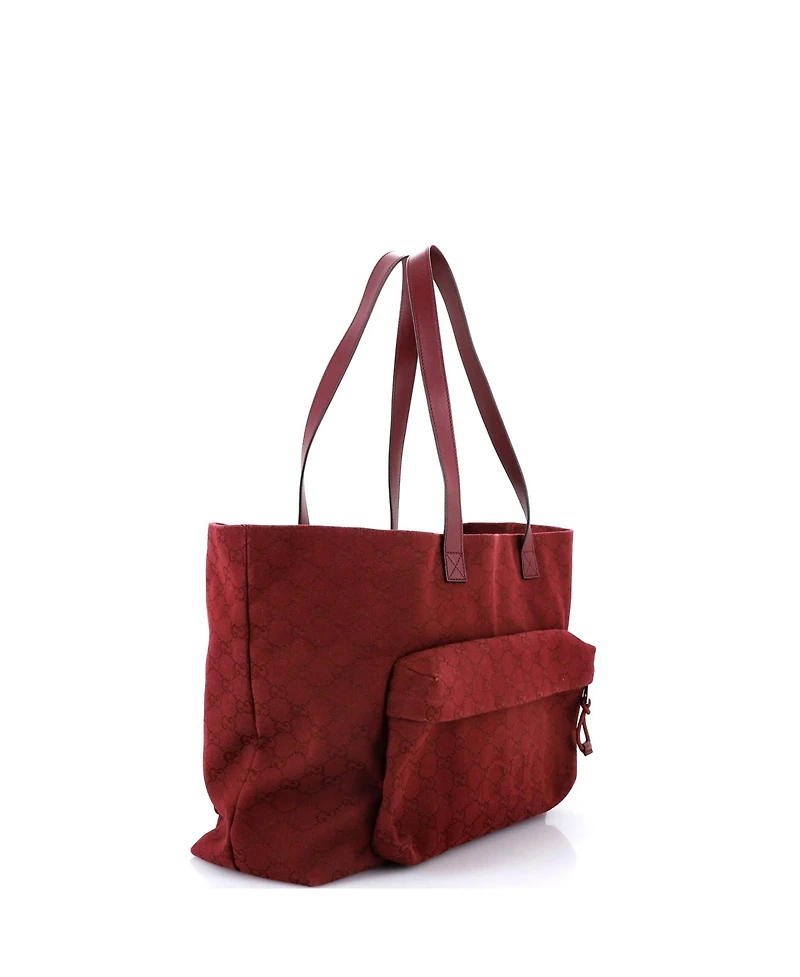 Pre-Owned Gucci Large Front Pocket Debossed Logo Tote Gg Canvas