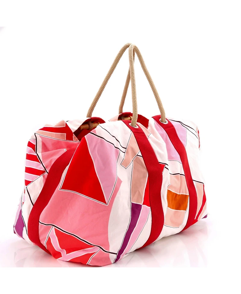 Pre-Owned HERMES Large Drapeaux Au Vent Bag Printed Canvas