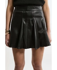 Karen Millen Women's Faux Leather Flippy Mini Skirt
