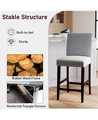 Gymax 26'' Counter Height Chairs Set of 4 Barstools w/ Padded Seat and Backrest Footrest