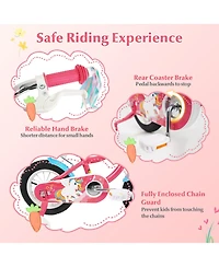 Slickblue Girls Kids Bike with Doll Seat and Safety Training Wheels