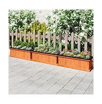 Gouun Pine Wood Raised Planter Box with Drainage Holes and Liner, Garden Bed