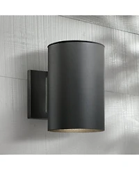Possini Euro Design Modern Outdoor Wall Light Fixture Led Downlight Cylinder Shade for Exterior Barn Deck House Porch Yard Patio Outside