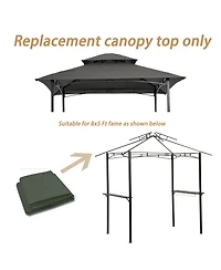Clihome 8x5 Ft Bbq Gazebo Replacement Canopy - Double Layer Grill Top
