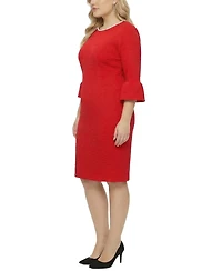 Ny Collection Plus 3/4-Sleeve Mother of Pearl Detail Dress