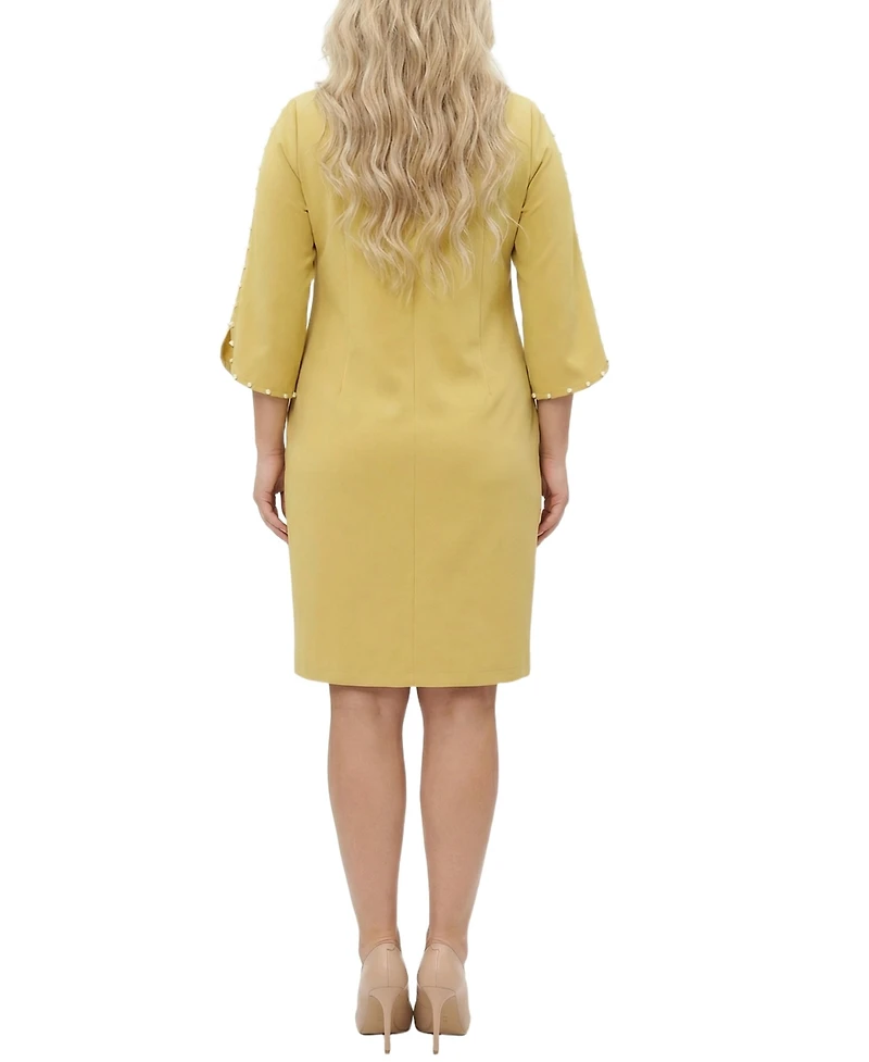 Ny Collection Plus 3/4-Petal-Sleeve Dress