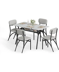 gaomon 4-Person Modern Dining Set with Storage Table and Boucle Chairs, for Small Spaces