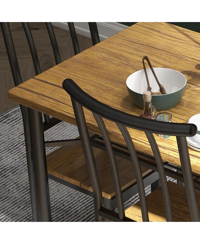 gaomon 5-Piece 4-Person Modern Dining Table Set with Metal Frame
