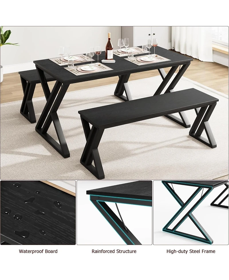 gaomon 3-Piece Extendable Square 2-Person Dining Set