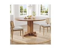 gaomon 4-Person Small Round Farmhouse Dining Table with Pedestal