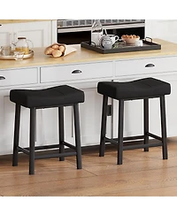 gaomon Upholstered 24" Backless Saddle Bar Stools Set of 2