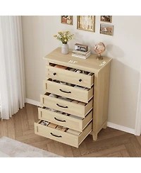 gaomon 5 Dresser for Bedroom, 41.3 in Tall Vertical Drawer Dresser with Large Storage, Freestanding Wooden Closet Chest for Bedroom, Living Room