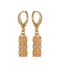 Guess Gold-Tone Rose Stone Lever-Back Drop Earrings