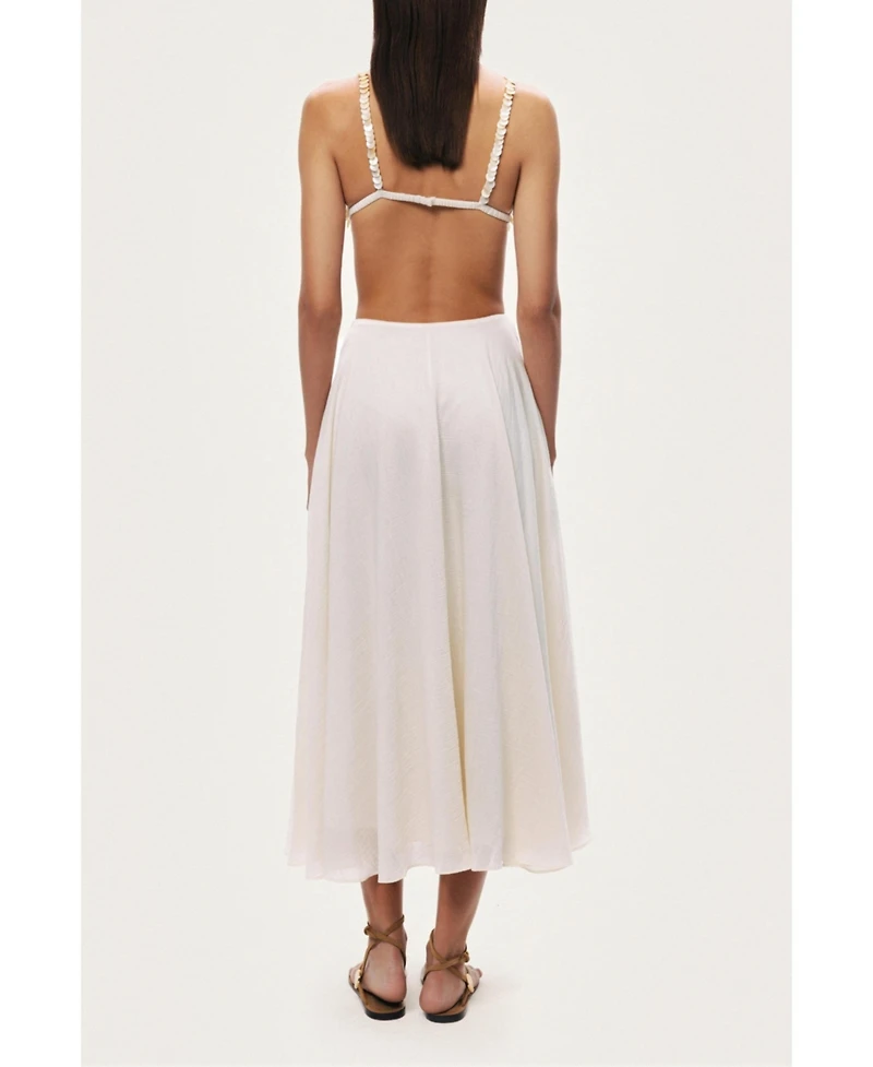 Nocturne Women's Flowy High-Waisted Midi Skirt