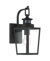 Possini Euro Design Ackerly Modern Outdoor Wall Light Fixtures Set of 2 Dusk to Dawn Motion Sensor Clear Glass for Post Exterior