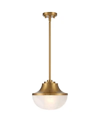 Possini Euro Design Zachary Warm Gold Mini Pendant Light Wide Modern White Glass Fixture for Dining Room House Kitchen Island