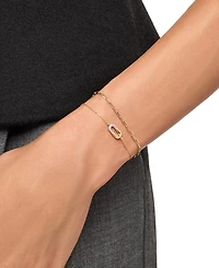 Ana Luisa Blake Two-Tone Micropave Gold Charm Bracelet