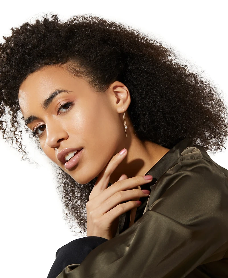 Ana Luisa Abrielle Mother of Pearl Gold-Plated Threader Earrings