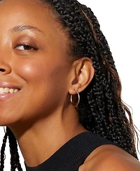 Ana Luisa Lo Medium Silver Slim Endless Hoop Earrings