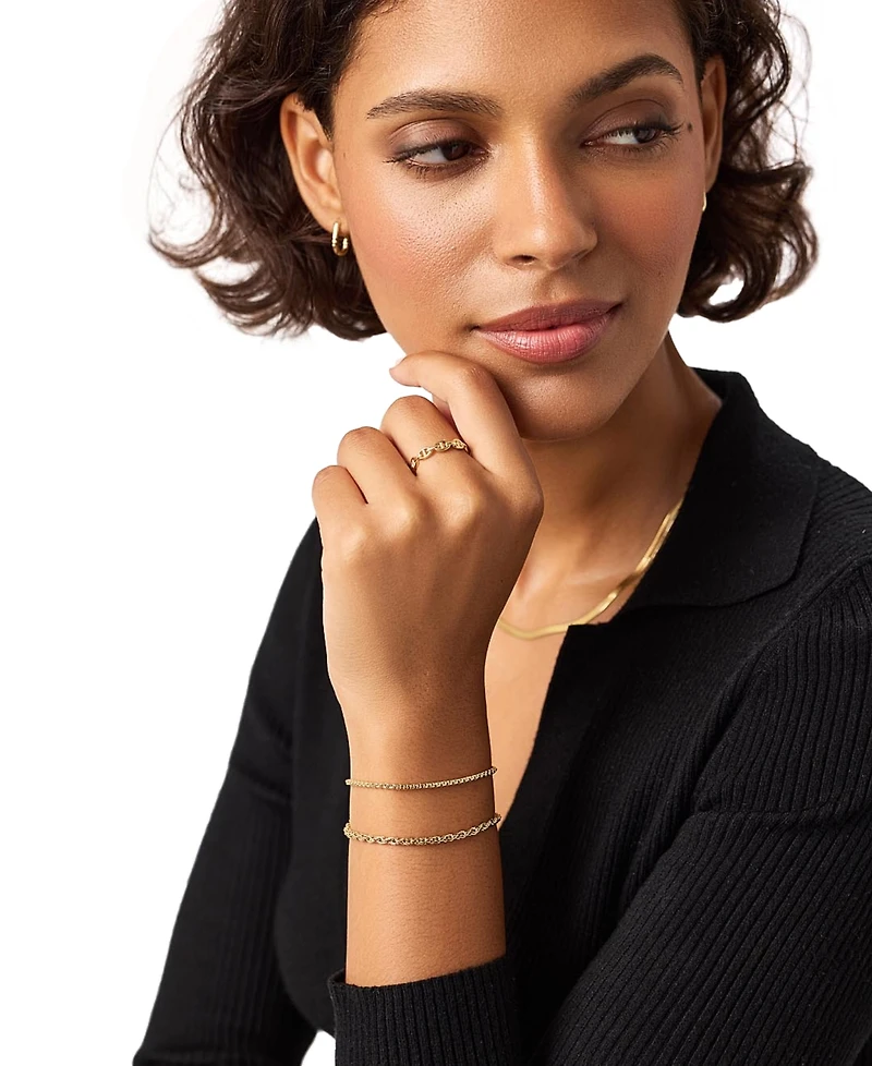 Ana Luisa Danay Gold-Plated Soft Box Chain Bracelet