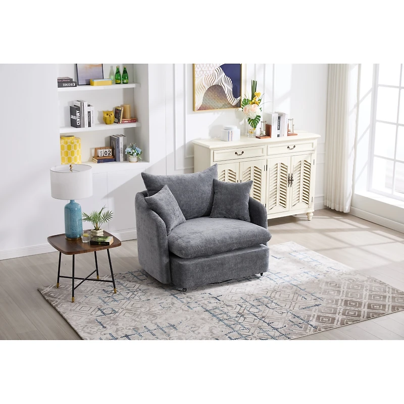 Streamdale Furniture Swivel Sofa Armchair with 3 Pillows.
