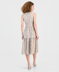 Robbie Bee Women's Sleeveless Elastic-Waist Midi Dress