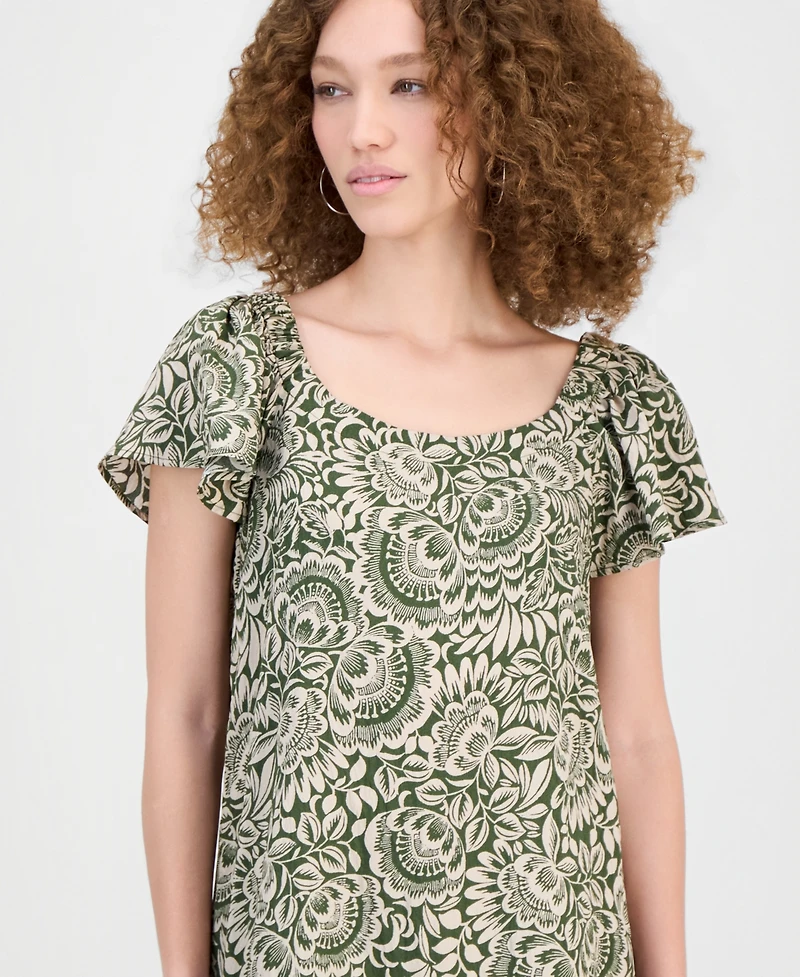 Robbie Bee Women's On/Off-The-Shoulder Ruffle-Hem Dress