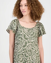 Robbie Bee Women's On/Off-The-Shoulder Ruffle-Hem Dress