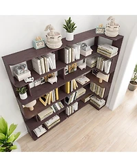 Streamdale Furniture 90cm Corner Bookshelf + 80cm Extendable Bookcase Set