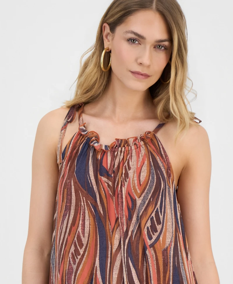 Robbie Bee Women's Printed Halter A-Line Dress
