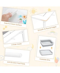 Gouun Kids Sensory Table and Chair Set with Foldable Bins and Paper Roll